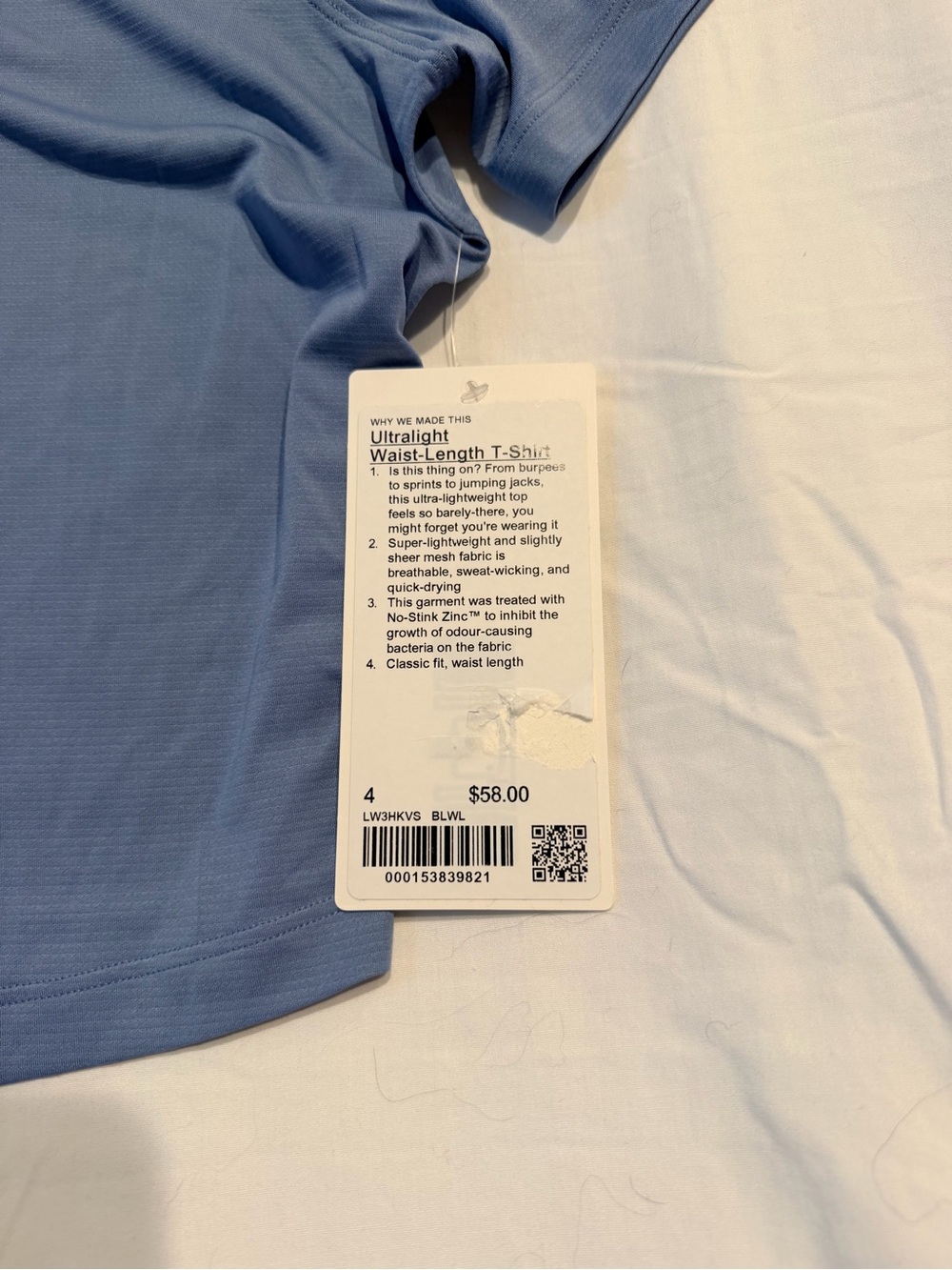 lululemon Dusty Blue Short Sleeve Cropped Athletic Top - Picture 3 of 6